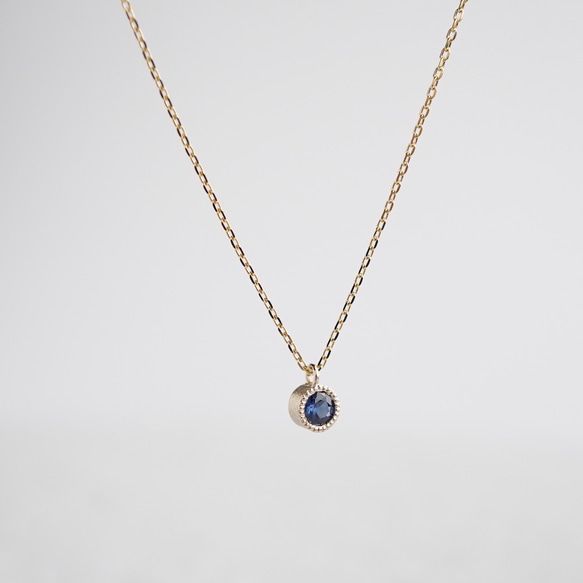 Sapphire birthstone necklace [P033K18/K10SP] 2枚目の画像