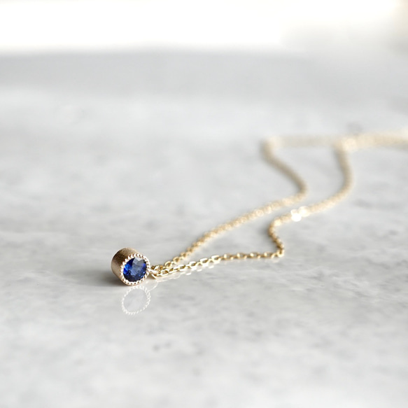 Sapphire birthstone necklace [P033K18/K10SP] 5枚目の画像