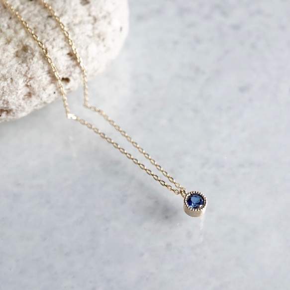 Sapphire birthstone necklace [P033K18/K10SP] 3枚目の画像