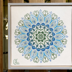 曼陀羅繪畫 《靈性種子2》經典框  Mandala painting " Soul Seed 2" with frame 第1張的照片