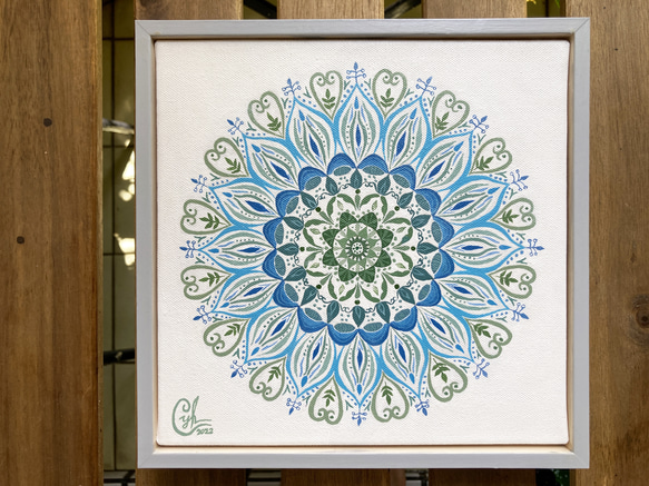 曼陀羅繪畫 《靈性種子2》經典框  Mandala painting " Soul Seed 2" with frame 第1張的照片