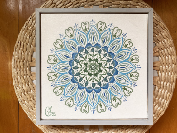 曼陀羅繪畫 《靈性種子2》經典框  Mandala painting " Soul Seed 2" with frame 第6張的照片