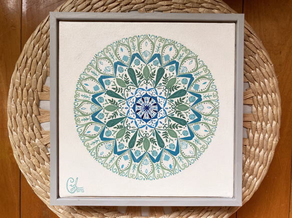 曼陀羅繪畫 《靈性種子3》經典框  Mandala painting " Soul Seed 3" with frame 第1張的照片