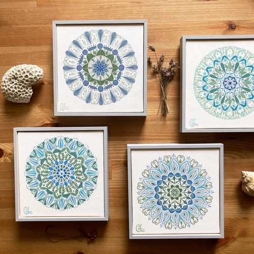 曼陀羅繪畫《靈性種子3》經典框Mandala painting 