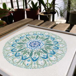 曼陀羅繪畫 《靈性種子3》經典框  Mandala painting " Soul Seed 3" with frame 第8張的照片
