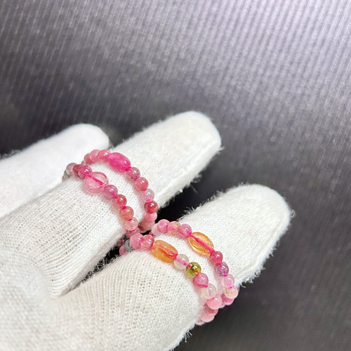 喜びや幸福～ ピンクトルマリン 3mm 天然石指輪・天然石ビーズ