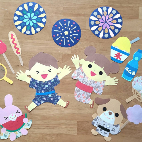 お祭り壁面飾り④B／大きめ／壁面飾り／夏祭り壁面飾り／夏祭り 夏