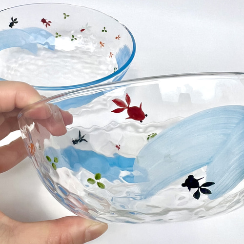 hiro【1点限り】巨大　金魚鉢　楕円　花柄　シノワズリ　金魚柄 Amazon.co.jp: 【和柄シリーズ】 “金魚鉢 和柄丸金魚2匹” 32-274