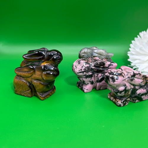 タイガーアイ・ロードナイト選択】50mm 1個 うさぎ（ウサギ）手彫り