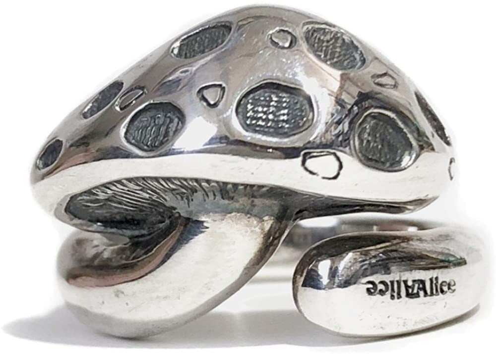 Alice-Labo 謹製　【不思議の国のアリス】　Silver 925　フリーサイズリング　きのこといもむし