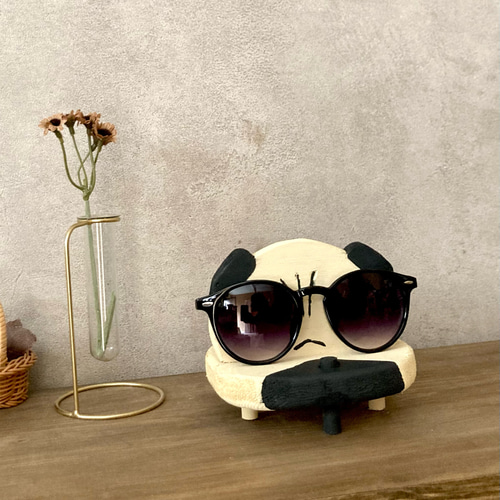 メガネスタンド 犬ベンチ 小物置き アクセサリートレイ 木製 メガネ