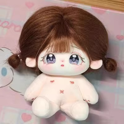 20cmぬいぐるみ 着せ替えぬいぐるみ かわいい 茶髪紫目の優しい
