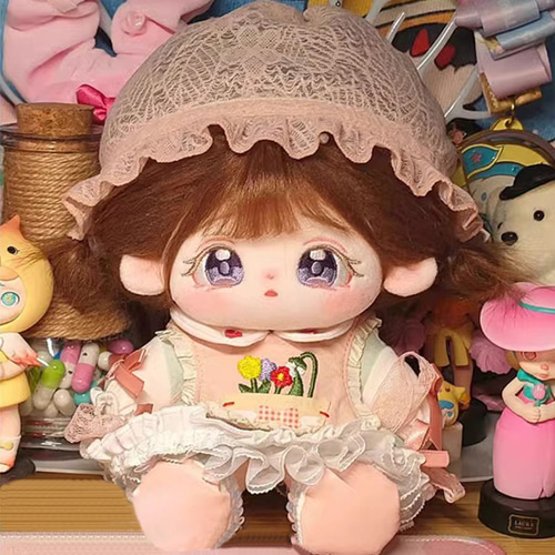 20cmぬいぐるみ 着せ替えぬいぐるみ かわいい 茶髪紫目の優しい