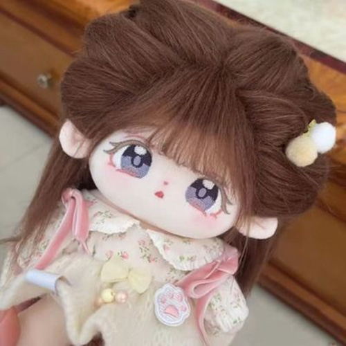 20cmぬいぐるみ 着せ替えぬいぐるみ かわいい 茶髪紫目の優しい