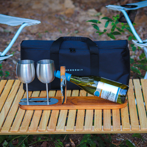 プレミアムチーク]ワインボトルラック・木製ワイングラス収納ホルダー