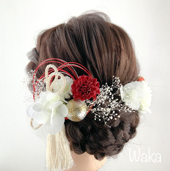 【水引アレンジ】紅白髪飾り。成人式・卒業式・結婚式・前撮り・振袖・袴・ヘア飾り/MT6        Ω 人気・おすすめ｜多用途・生活用品におすすめ キャンペーン中 即納 国内在庫管理・迅速発送・安心対応
