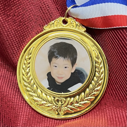 受注制作 １個から頑張った記念にオリジナル金メダル️運動会 発表会 記念品 マラソン イベント 写真orイラストデザイン 8枚目の画像