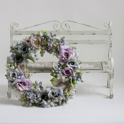 ハロウィンガーデン～ホワイトパンプキンの三日月リース リース