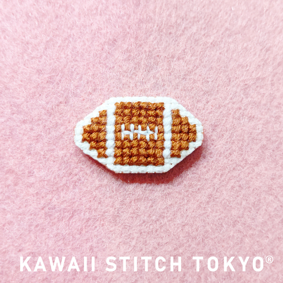 ラグビーボール【ブローチ】バッチ バッジ 部活 応援 スポーツ 刺繍