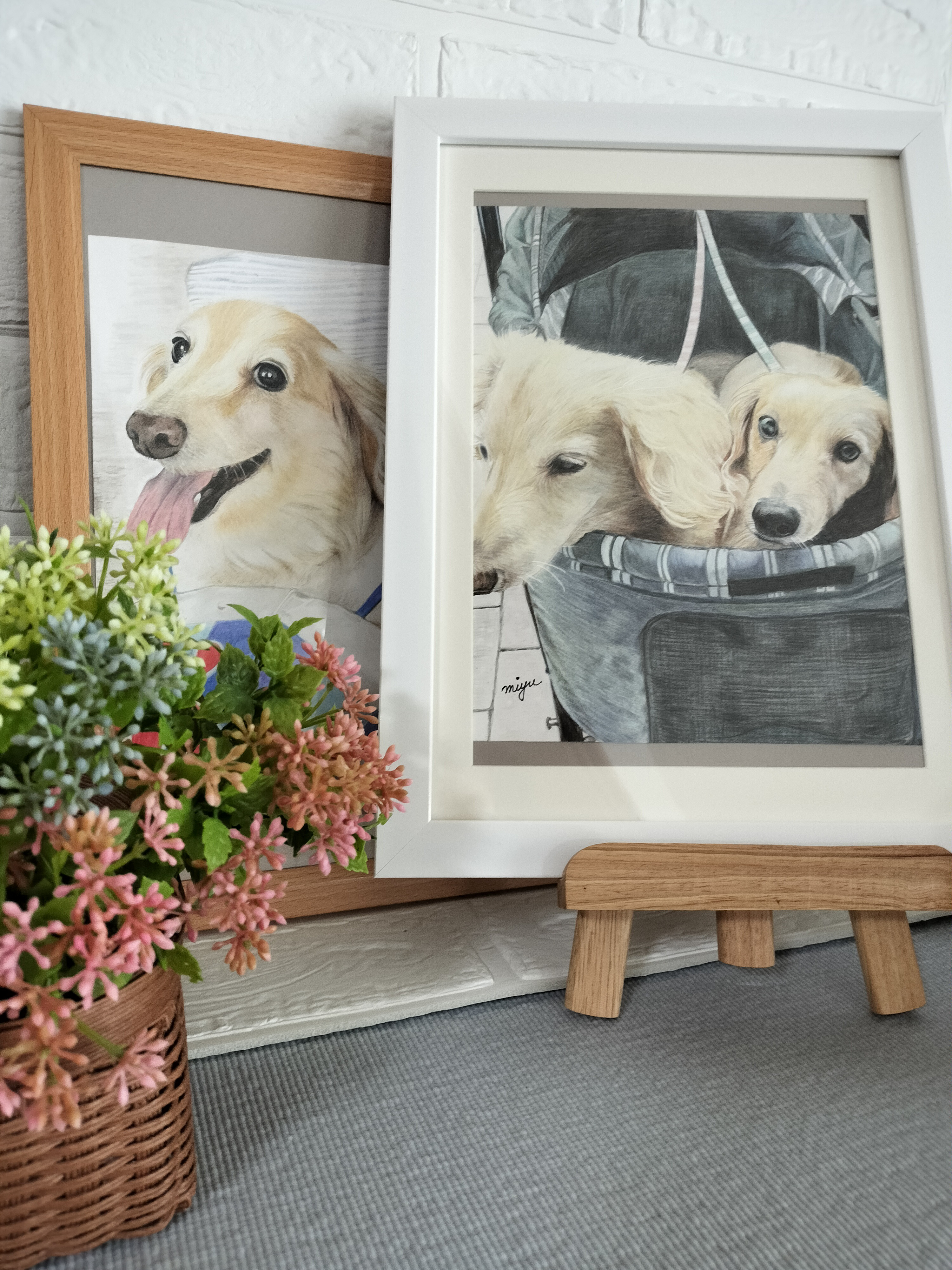 ペットの似顔絵　オーダーメイド　色鉛筆手描き　[ B5 サイズ ]