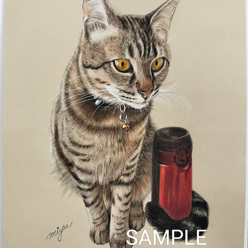 ペットの似顔絵 オーダーメイド 色鉛筆手描き [ B5 サイズ ] イラスト