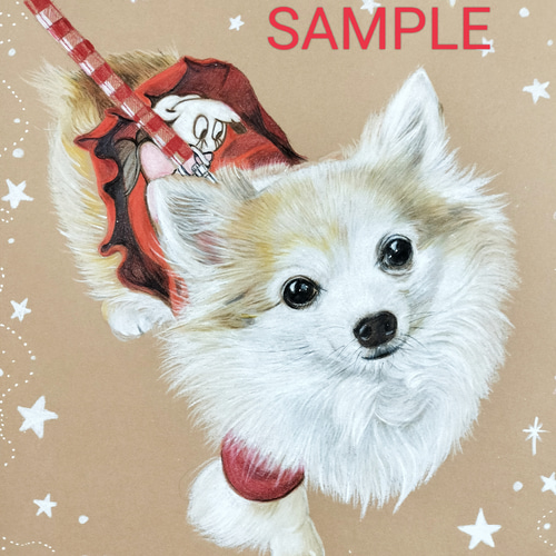 ペットの似顔絵 オーダーメイド 色鉛筆手描き [ B5 サイズ ] イラスト