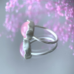 【受注制作】パープルピンクカルセドニー　silver ring 3枚目の画像