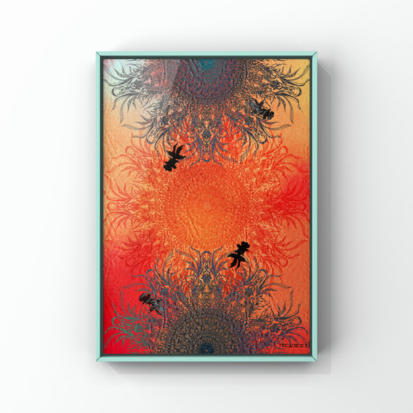 曼荼羅《金魚繚乱-Prayer shape-》F3キャンバスUV印刷複製画 絵画 