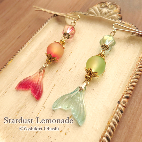金魚灯籠の髪飾り かんざし風ヘアピン ヘアピン Stardust Lemonade 