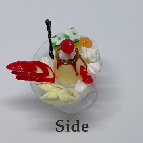 No.211◆ プリンアラモードのスイーツセット ◆　ミニチュア レトロなプリンアラモード ミニチュア ミニチュアスイーツ