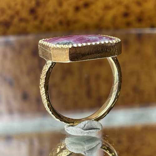 ルビーインゾイサイト 11.5ct チェックカット シルバーSV925