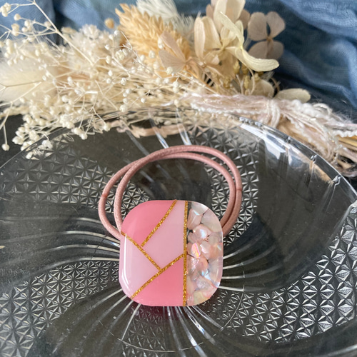 くすみカラー ハンドメイド レジン パステルカラー ヘアアクセサリー