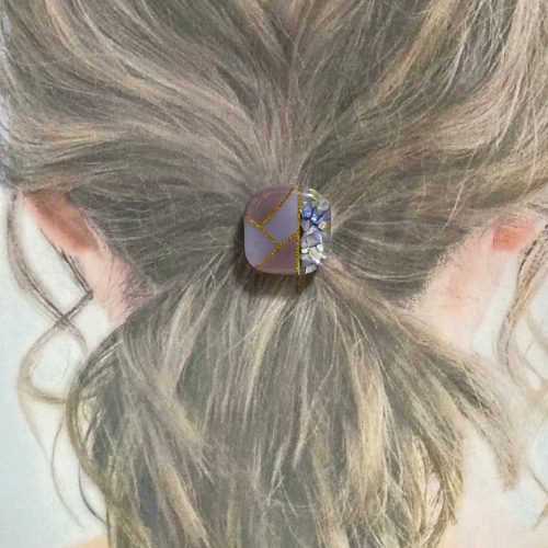 くすみカラー ハンドメイド レジン パステルカラー ヘアアクセサリー