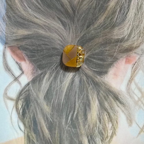 くすみカラー ハンドメイド レジン パステルカラー ヘアアクセサリー