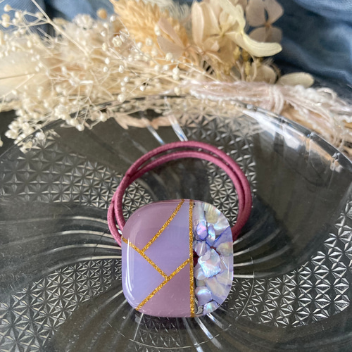 ハンドメイド　レジンヘアゴム　星　スクエア　くすみピンク　2 47c896d28f508a2d945caa0933b309