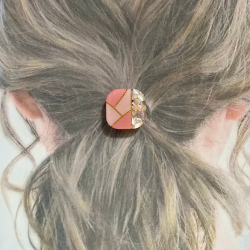 くすみカラー ハンドメイド レジン パステルカラー ヘアアクセサリー
