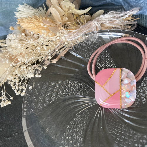 くすみカラー ハンドメイド レジン パステルカラー ヘア