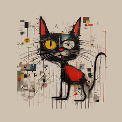 ネコの巨匠の芸術作品-ほほえみ   Ｔシャツ　男女兼用 3枚目の画像