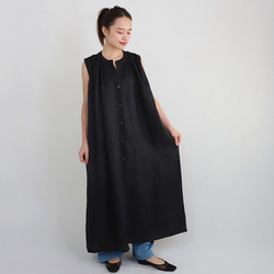 HYKE ジレ　ノースリーブワンピース カラー　ブラック HYKE ジレ ノースリーブワンピース カラー ブラック HYKE ジレ