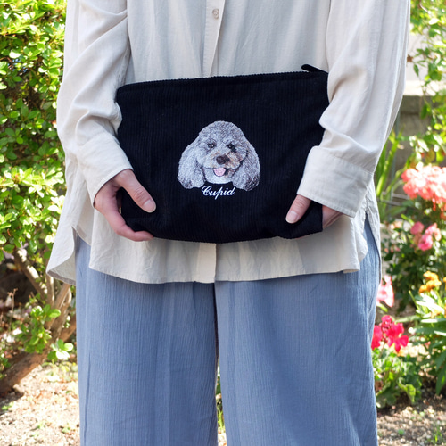受注終了】うちの子ポーチ 写真から作るリアル刺繍オーダーメイド