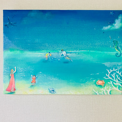 イルカの油絵 オレンジと青のグラデーション27✖️25 イルカの油絵 オレンジと青のグラデーション27✖️25