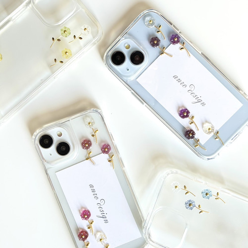 フラワー iPhone 17 ケース クリア 花柄 スマホショルダー 花 17Pro