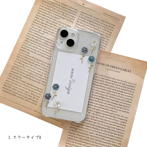 フラワー iPhoneケース クリア 花柄 スマホショルダー 花 16 16e
