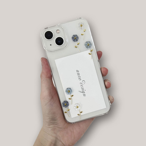 フラワー iPhone 17 ケース クリア 花柄 スマホショルダー 花 17Pro