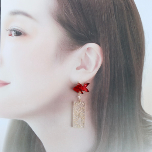 デザフェスプチ後夜祭】金魚風鈴イヤリング&ピアス イヤリング