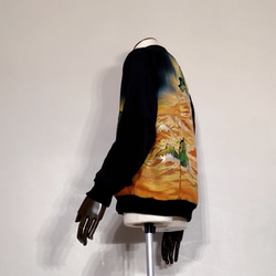 ハンドメイド　ジャケット　黒留袖から　着物リメイク　L ビンテージ 3枚目の画像