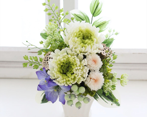 仏花　☆Maria Kourokiです☆　プリザーブドフラワー　お供え花 お供え 仏花 プリザーブドフラワー 供花 ギフト お悔やみ 仏事