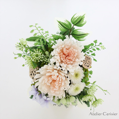 輪菊の仏花 （プレアー Sサイズ）ホワイトピンク お供え花