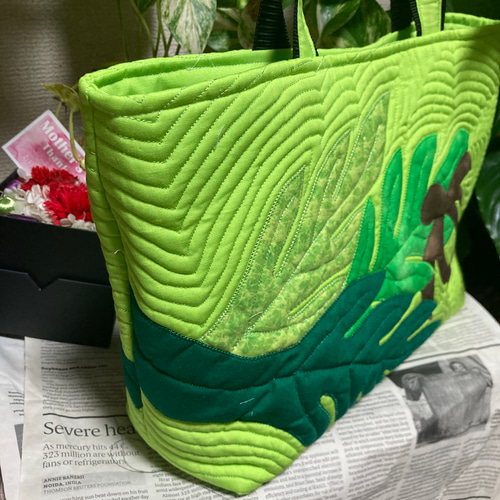 ハワイアンキルトバッグ トートバッグ ホヌ パッチワーク トートバッグ