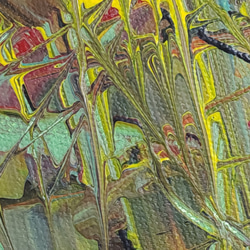 ひろ・あおき　作　「盤017 」　アクリル/キャンバス　S3　27.3x27.3cm　抽象絵画　現代アート　スクエア 15枚目の画像